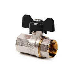 Кран шаровый латунный ручка бабочка Г-Г 3/4 PN40 (RTP) 25826 (50/10)