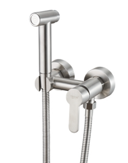 SAP2-A097,см-ль для биде настенный,нерж. cталь SUS 304 (пищевая), с гигеенической лейкой, карт ø 35