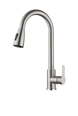 SAP4-H097, смеситель для кухни высокий боковой аэратор с кнопкой и распылением нержавейка SAP4-H097, смеситель для кухни высокий боковой аэратор с кнопкой и распылением нержавейка