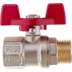 Кран шаровый латунный ручка бабочка Г-Ш 1/2 PN25 (RTP) 25822 (80|10)