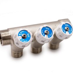 Коллектор с вентилями 1"х3/4" 3 выхода, латунь, наружная резьба	39509 (24/1)