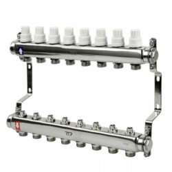 Коллекторная группа без расходомеров с кронштейном 1"х3/4"х8 вых 39463 (7/1) RTP
