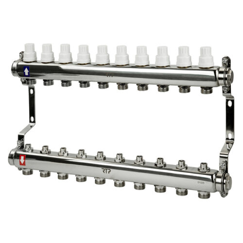 Коллекторная группа без расходомеров с кронштейном 1"х3/4"х10 вых 39465 (6/1) RTP Коллекторная группа без расходомеров с кронштейном 1"х3/4"х10 вых 39465 (6/1) RTP