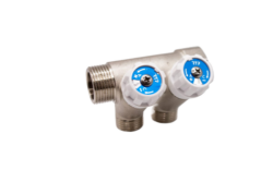 Коллектор с вентилями 3/4"х1/2" 2 выхода, латунь, наружная резьба	39505 (36/1)