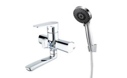 EDN3-A183 см-ль для ванной с пов. плоским литым изл 360°, ø40,хром, в корпус картриджное пер на душ