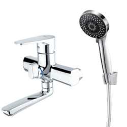 EDN3-A183 см-ль для ванной с пов. плоским литым изл 360°, ø40,хром, в корпус картриджное пер на душ