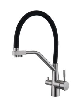 SAM18-F090YB, см-ль для кух. с подкл к фильтру с питьевой водой, нерж. cталь SUS 304(черный +(хром)