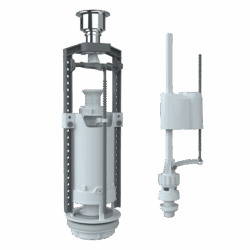 Комплект арматуры клапан спускной и наполнительный с нижней подводкой (кнопка хром) SM-N/H (30)