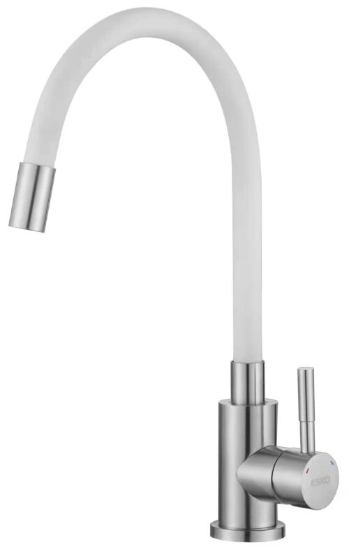 См-ль д/кухни, "Snake" гибкий излив белый, нерж., арт. K44 W