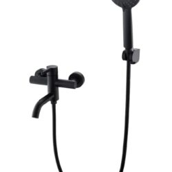 Смеситель "Vessel" д/ван, кор/изл, с акс, арт. VSL54B,черный