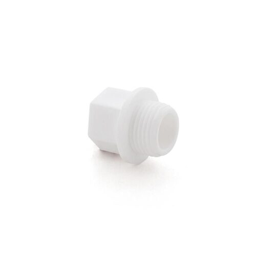 Заглушка пробка PPR  1/2, нар резьба PN25 белый, РТП 10555 (390/65)
