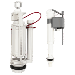 Комплект арматуры универсальный, двухрежимный,клапан (нижний и боковой залив) Пластик (16)
