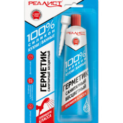 Санитарный силиконовый герметик REALIST PRO 80мл бесцветный