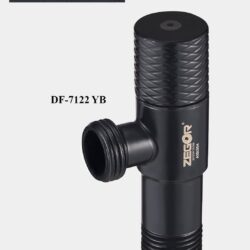 DF-7122 YB,черный,угловой приборный кран, мат корп нерж сталь ( SUS 304 ), подкл 1/2 - 1/2 (100)