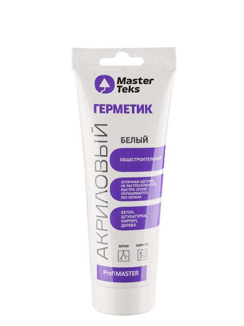 MasterTeks PM герметик акриловый общестроительный 250 мл белый (туба) MasterTeks PM герметик акриловый общестроительный 250 мл белый (туба)