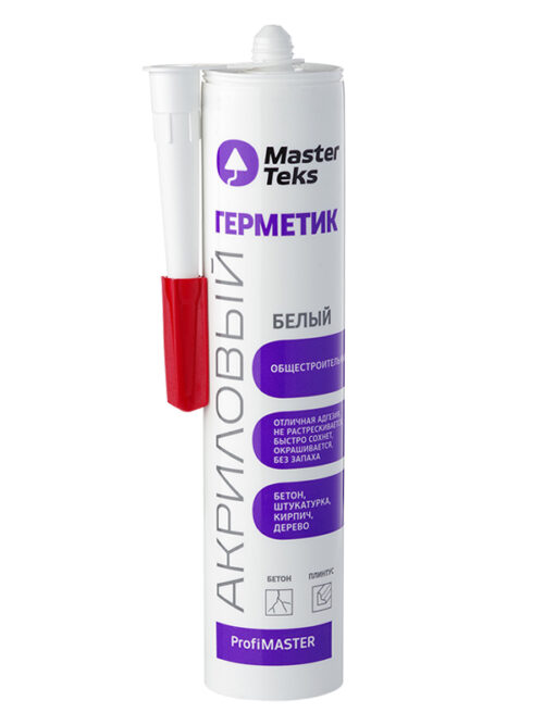 MasterTeks PM герметик акриловый общестроительный 290 мл белый MasterTeks PM герметик акриловый общестроительный 290 мл белый