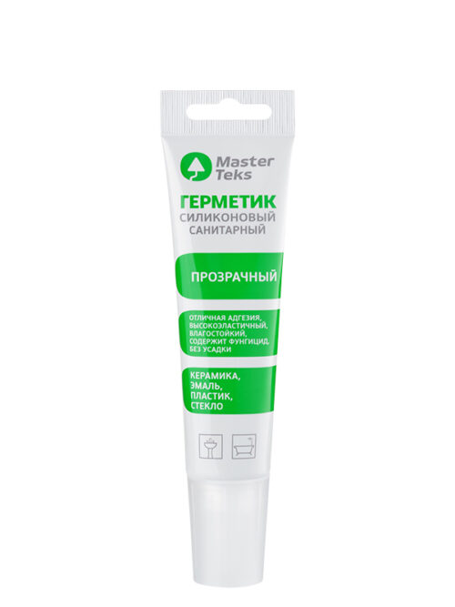 MasterTeks PM герметик силиконовый санитарный 80 мл прозрачный MasterTeks PM герметик силиконовый санитарный 80 мл прозрачный