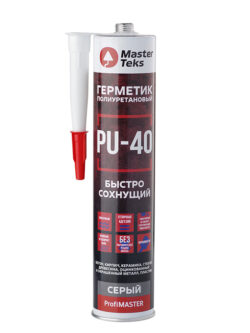 MasterTeks PM герметик полиуретановый быстросохнущий PU-40 280 мл серый