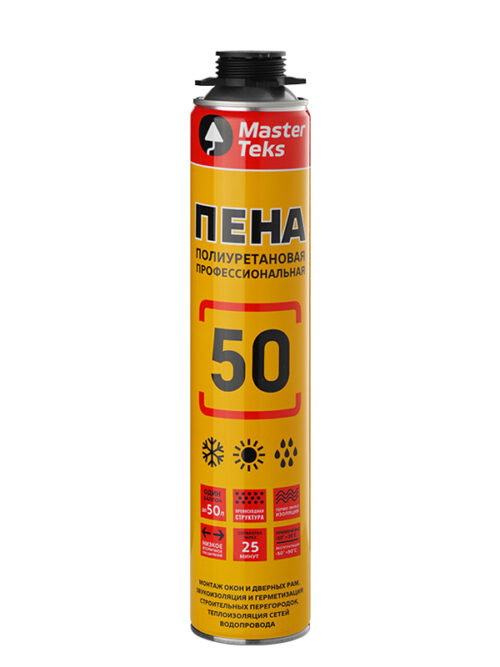 MasterTeks пена полиуретановая 50 ПРО 715 мл всесезонная MasterTeks пена полиуретановая 50 ПРО 715 мл всесезонная