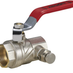 FS11 Кран шар латунный 1/2" (CW617N) полнопроходной с дренажём и воздухоотводчиком ручка подключение