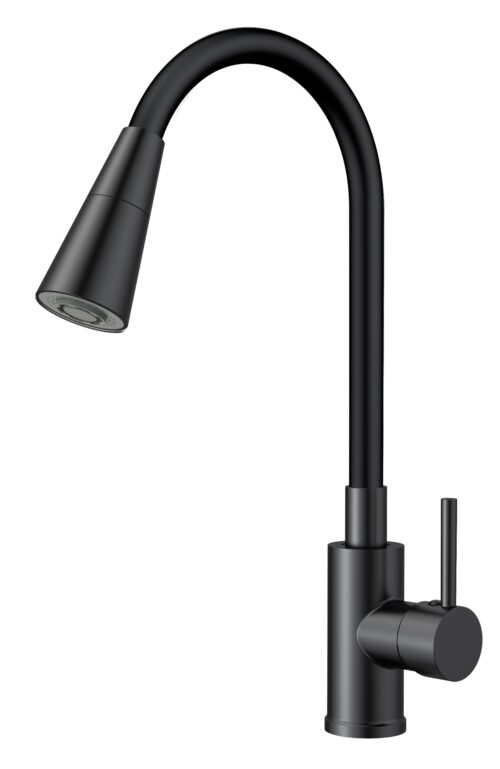 Смеситель для кухни, гибкий излив черный, 2 режима, арт. K47BB