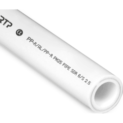 Труба PPR стекловолокно  75х12,5 PN25 4м белый, РТП  15674  (уп12/3)