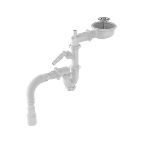 Сифон Пилот под стиральную машину с метал.решетк. 70мм с отв. с/м с г.т. 40х40/50.