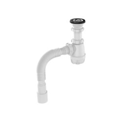 Сифон для кухонной мойки 1 1/2"х40 с метал.решетк. с г.т. 40х40/50,длина винта 80 мм.Все пластиковые