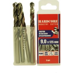 Сверло по металлу фрез. Р6М5 9.0х125мм 5 шт/уп "Hardcore" Industry cutter
