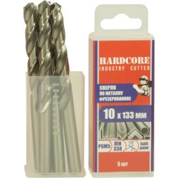 Сверло по металлу фрез. Р6М5 10.0х133мм 5 шт/уп "Hardcore" Industry cutter